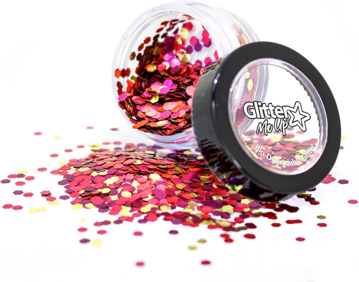 PaintGlow Biodegradable Chunky Glitter Blends - Face jewels - Glitters gezicht - Festival make up - Biologisch afbreekbaar - Sea Urchin