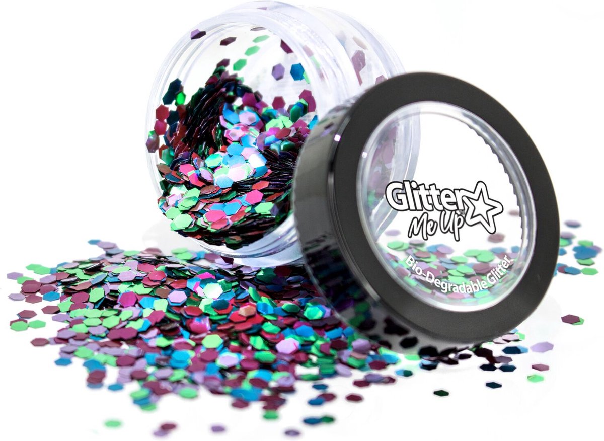 PaintGlow Biodegradable Chunky Glitter Blends - Face jewels - Glitters gezicht - Festival make up - Biologisch afbreekbaar - Wild Parrot