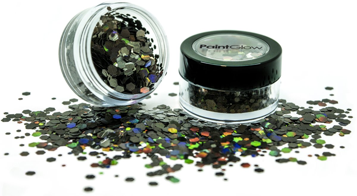 PaintGlow Chunky Glitter shakers Black Star