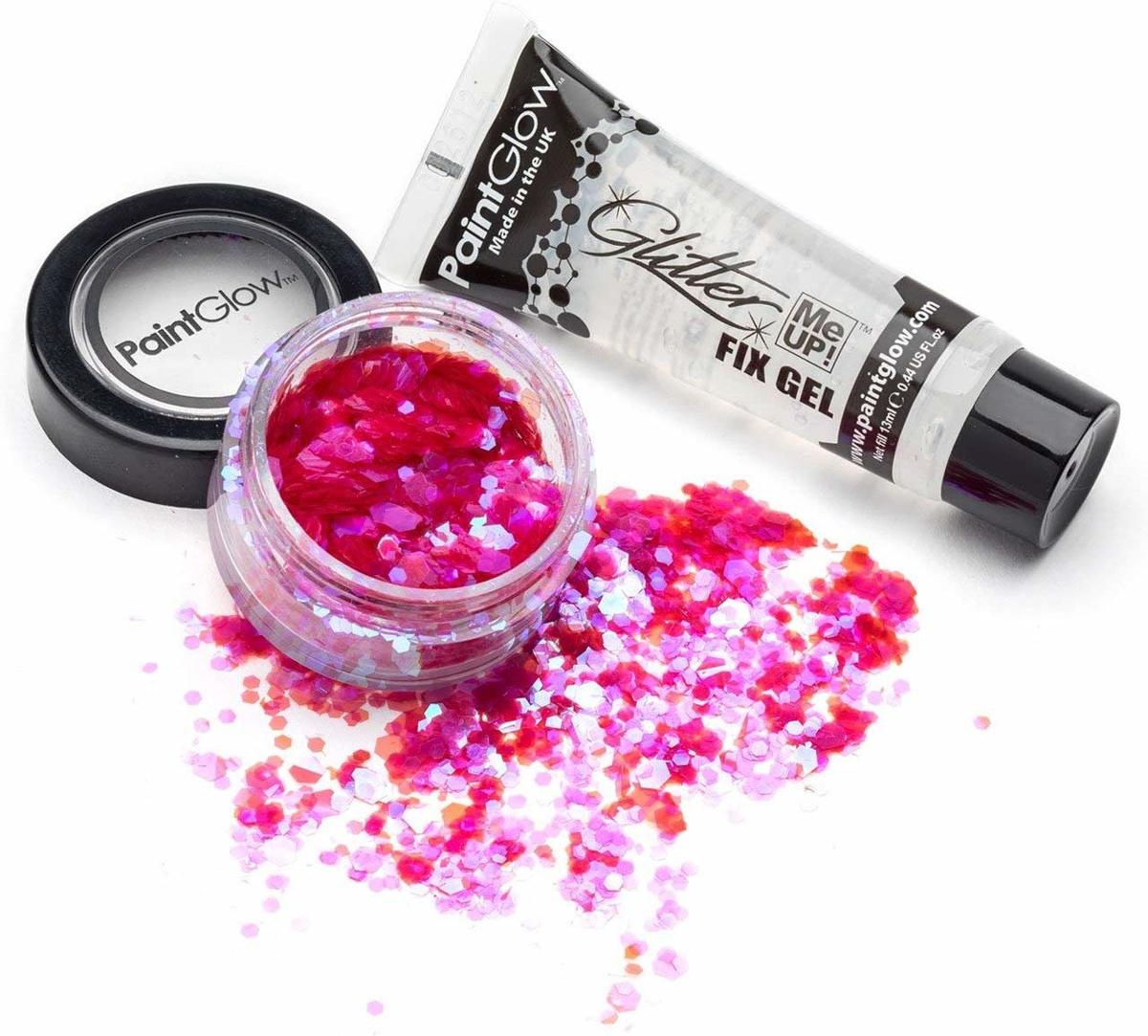 PaintGlow DuoPack Fix gel + Chunky Glitters Heart breaker