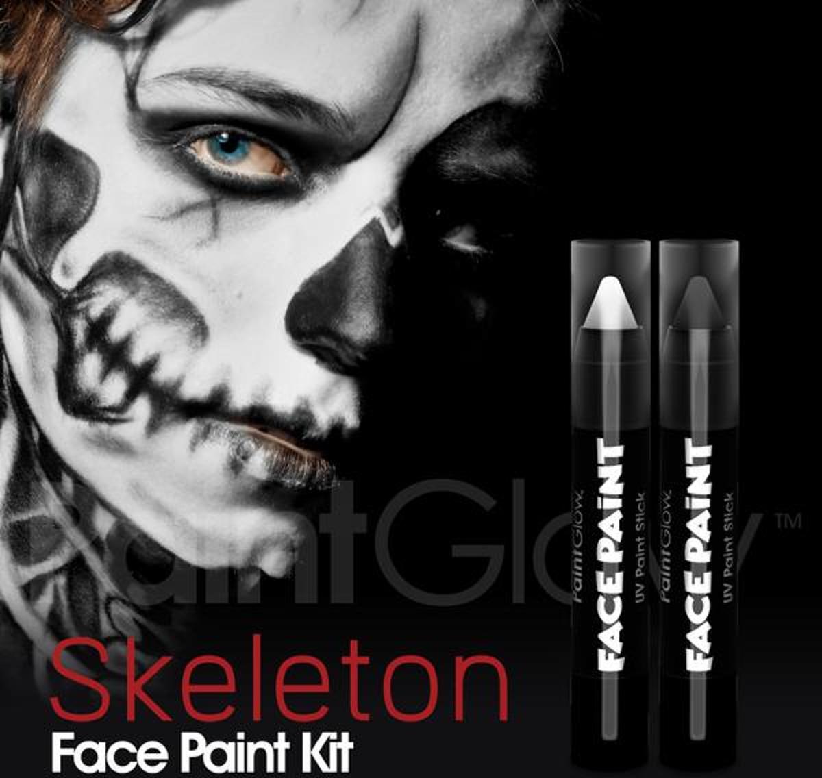 PaintGlow DuoPack Skeleton Paint stick Zwart+Wit