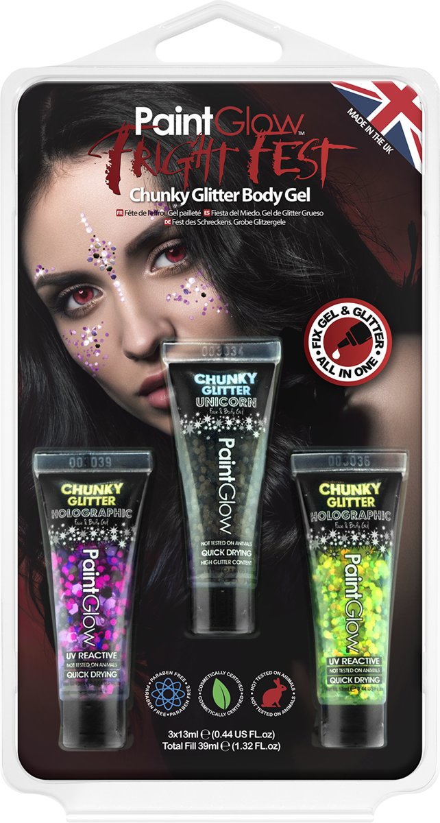 PaintGlow Hangpack Fright fest Chunky Glitters