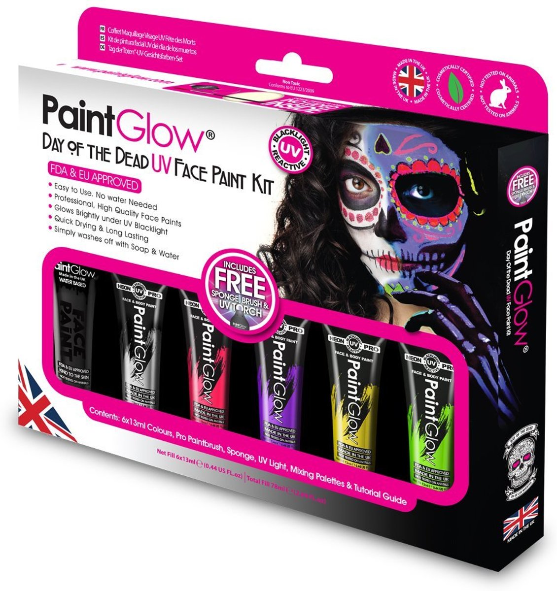 PaintGlow Neon/UV Day of the dead Kit