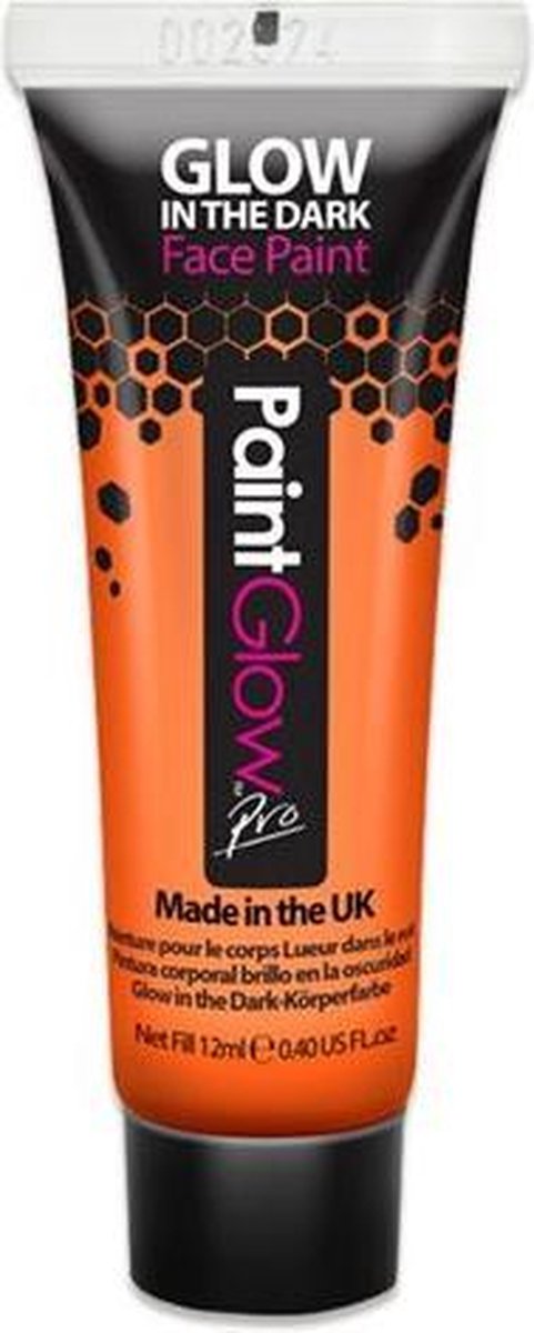 Paintglow schmink glow in the dark oranje 12 ml