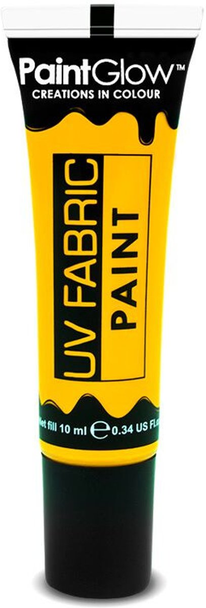 UV neon textiel verf geel - 10 ml - Paintglow