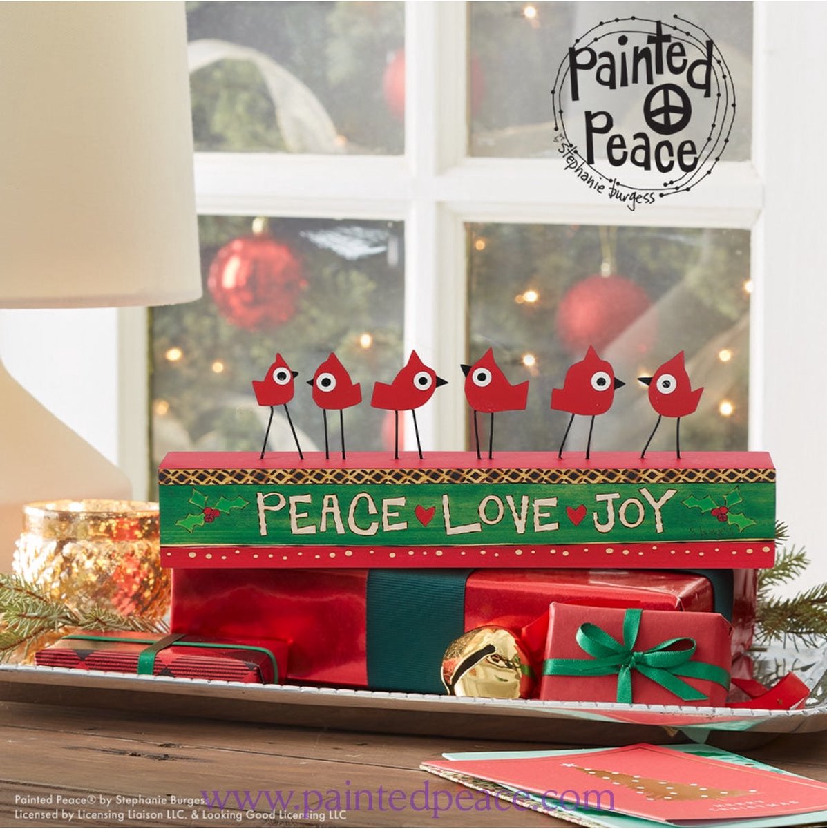 Painted Peace - Kerst Tafeldecoratie - Vogeltjes