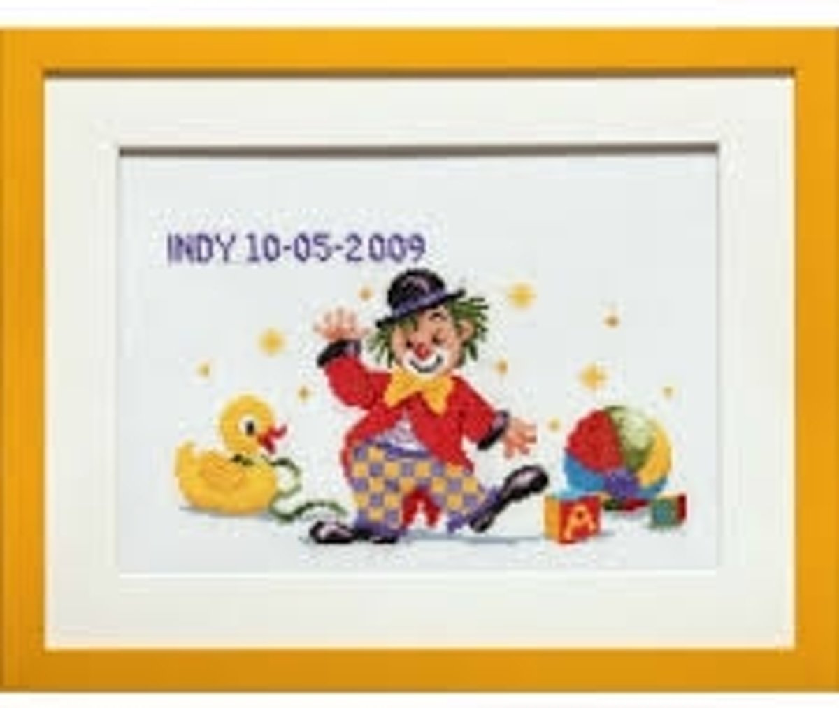 Pako borduurpakket geboortelap Clown Indy 225.296