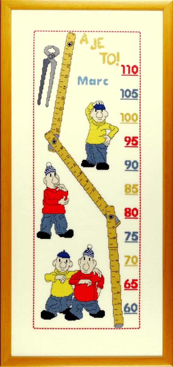 borduurpakket 274.032 buurman en buurman, groeimeter/meetlat