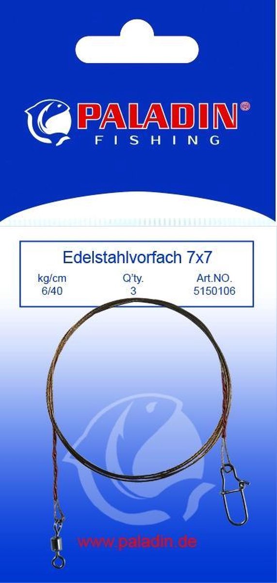 Edelstahlvorf.7x7m.Wirbel+Snap,70cm/15kg,/10xSB3