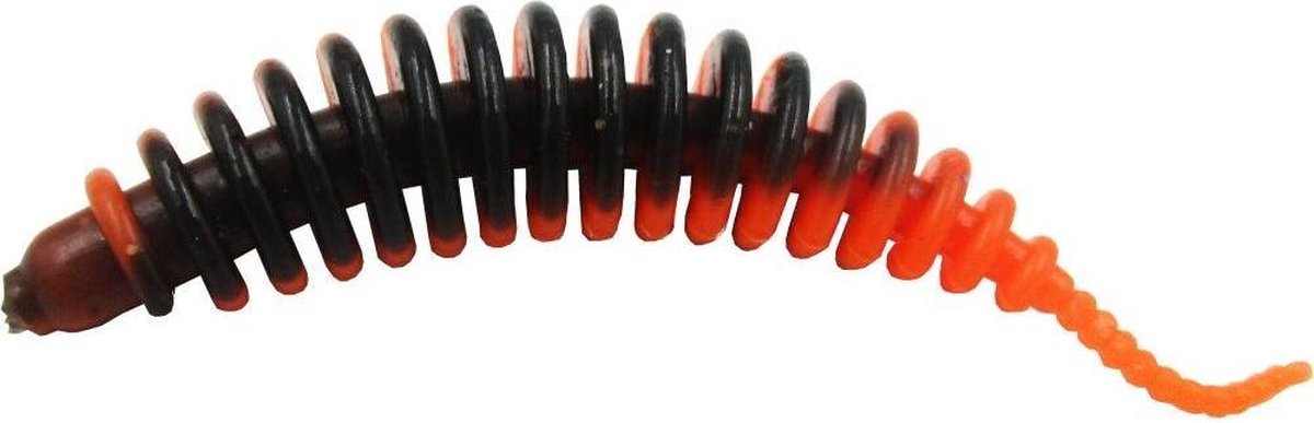 Ultieme fijne Rib Shad - 50mm - zwart/oranje - Monster Carb - 8 x 8 Stuks