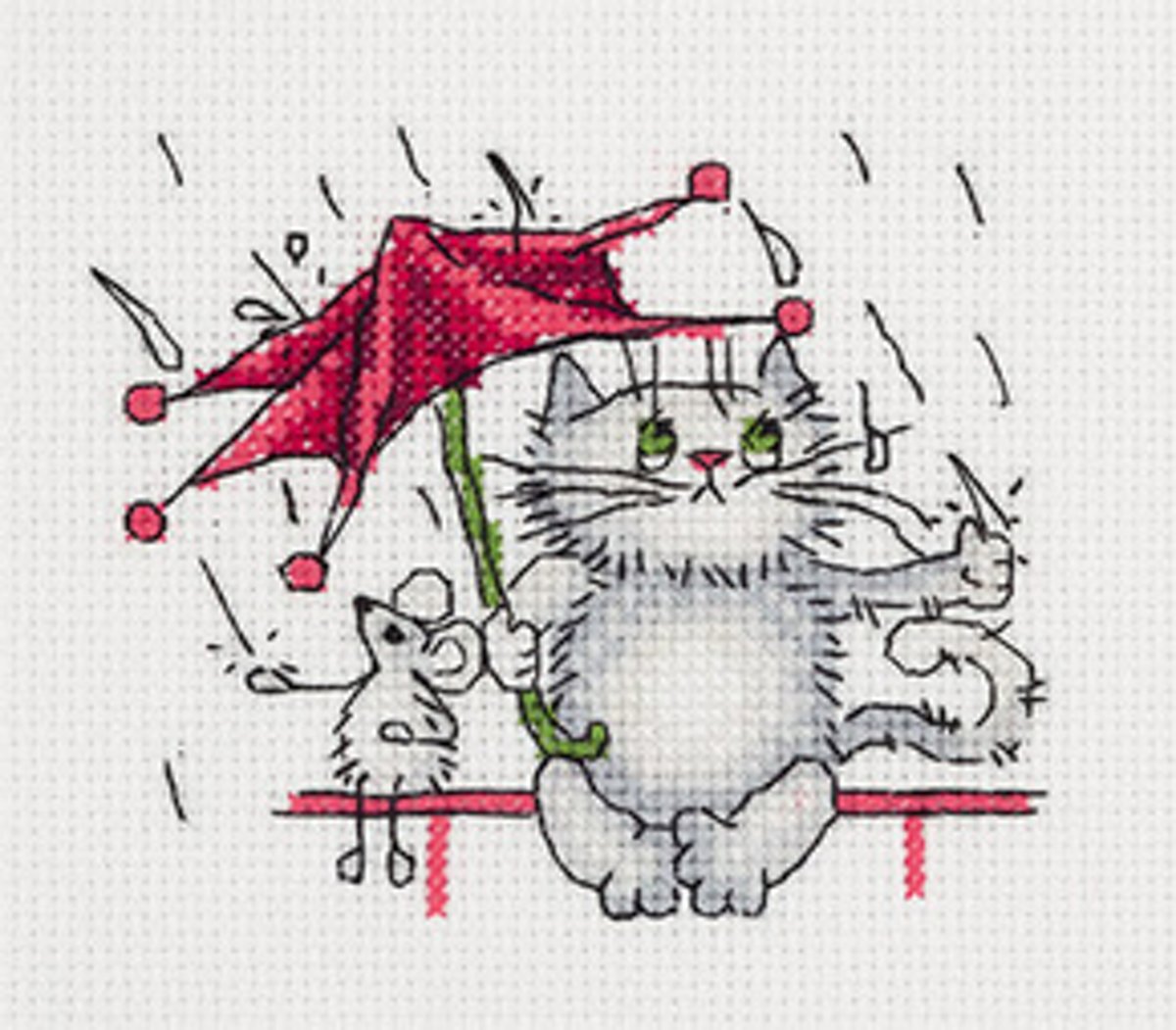 Borduurpakket Kat In De Regen - Panna