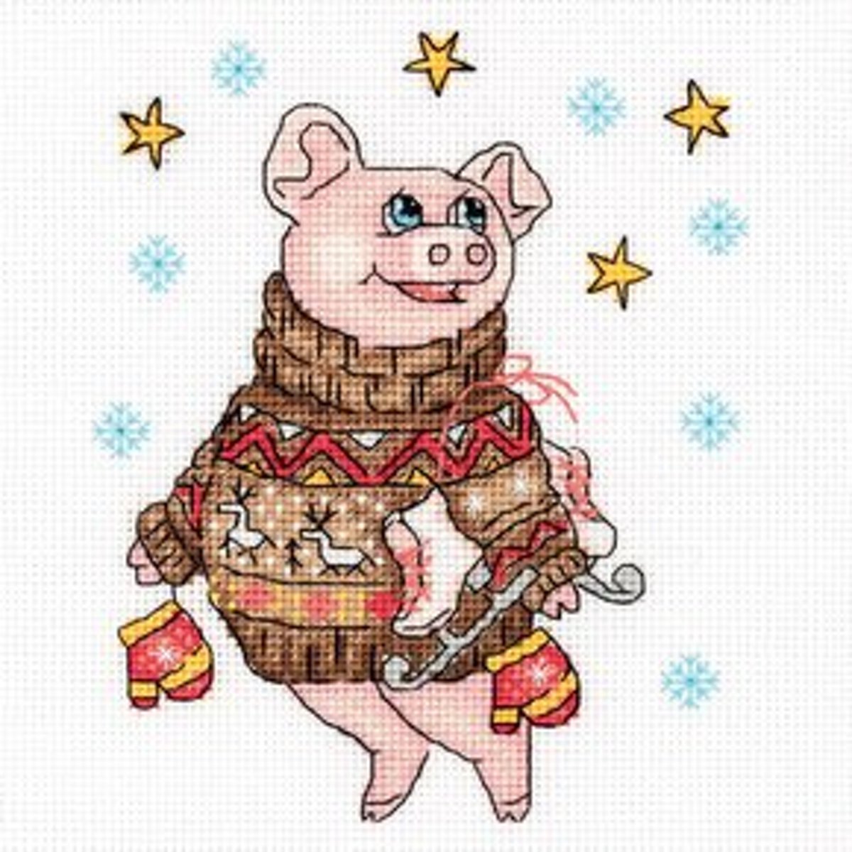 Borduurpakket Kerst Varken