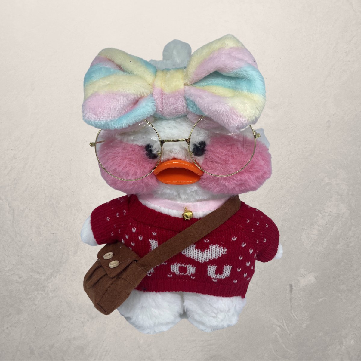 Lalafan ™ Knuffel - Wit - i love you trui - Paper Duck - 30cm - Inclusief Gratis setje