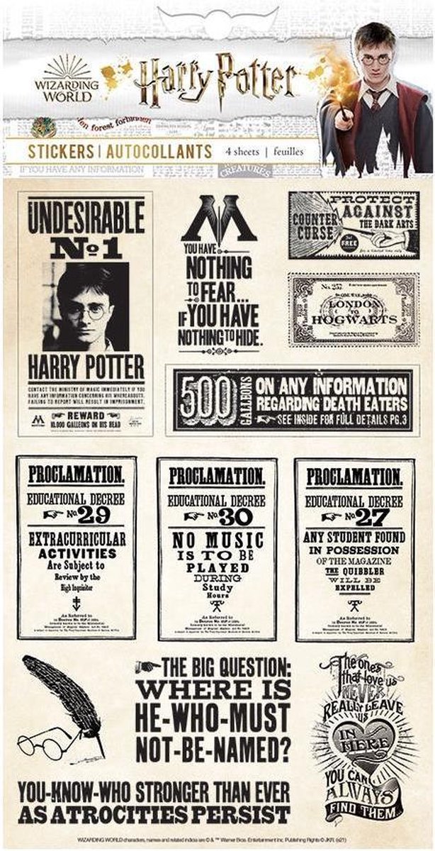 Paperhouse - Harry Potter Stickers - Papers & Proclamations - 4 vellen