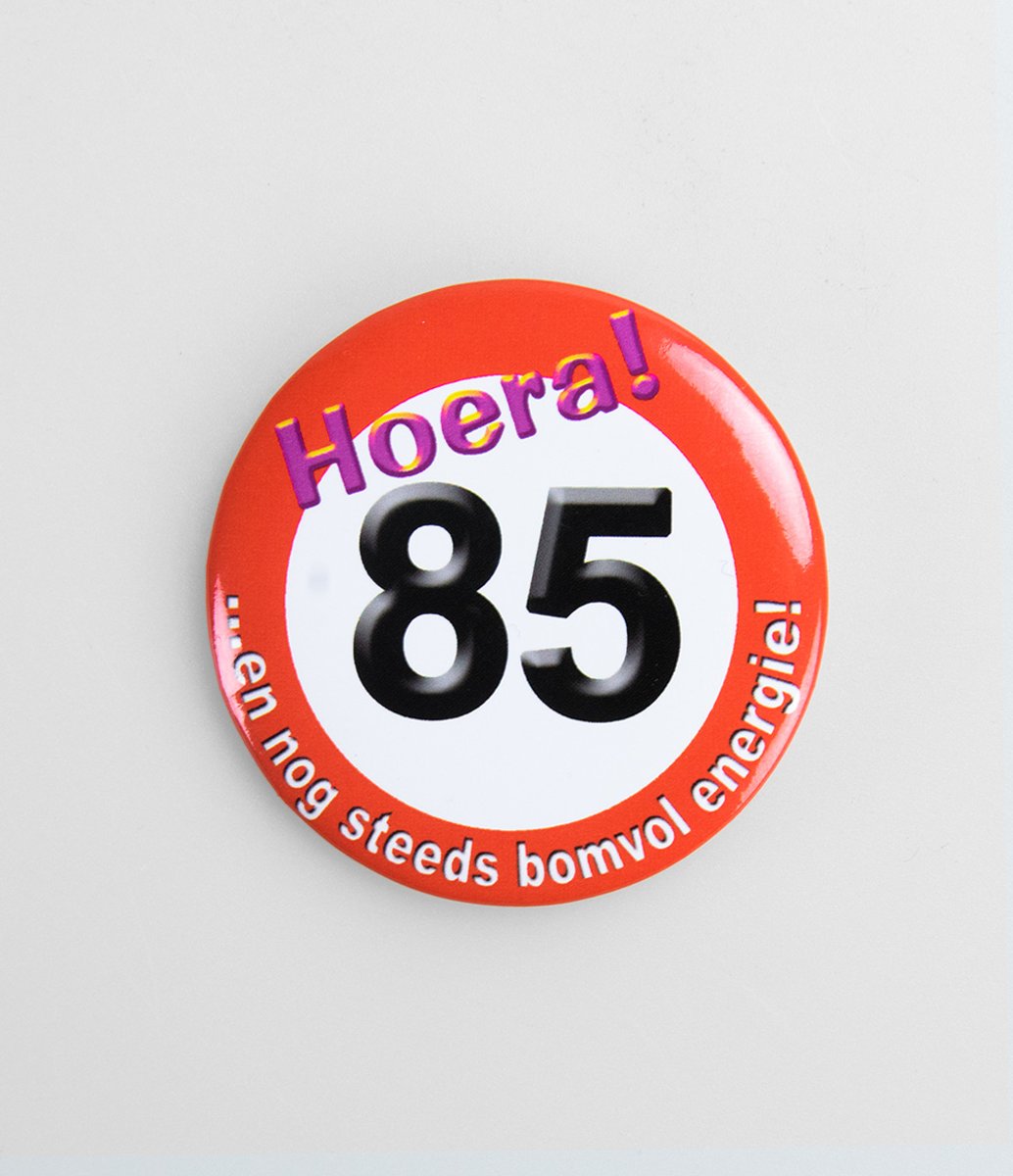 Button klein 85 jaar