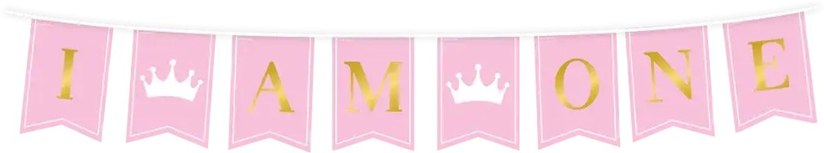 Flag banner - First birthday girl