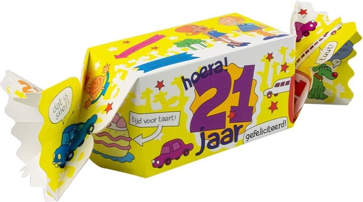 Paper Dreams Cadeauverpakking Hoera! 21 Jaar 20cm Geel