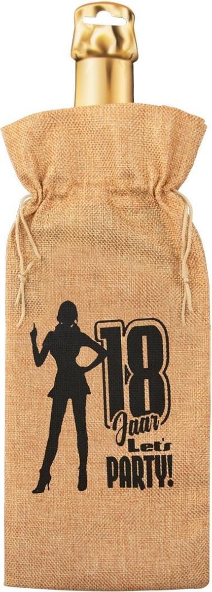 Paper Dreams Flescadeauverpakking 18 Jaar Jute 42 Cm Bruin