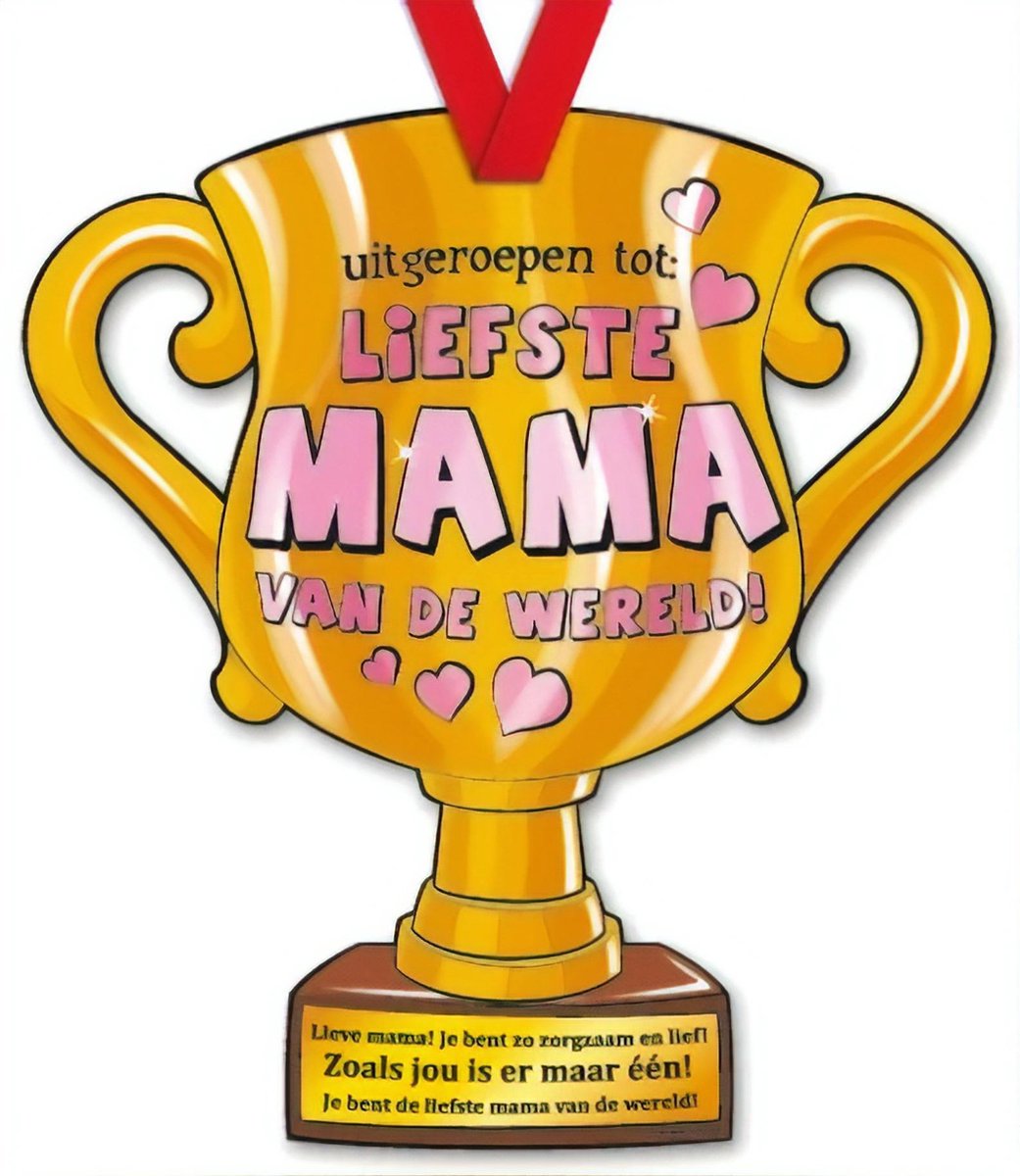 Paper Dreams Trofee Liefste Mama Van De Wereld! 33 Cm Karton Goud