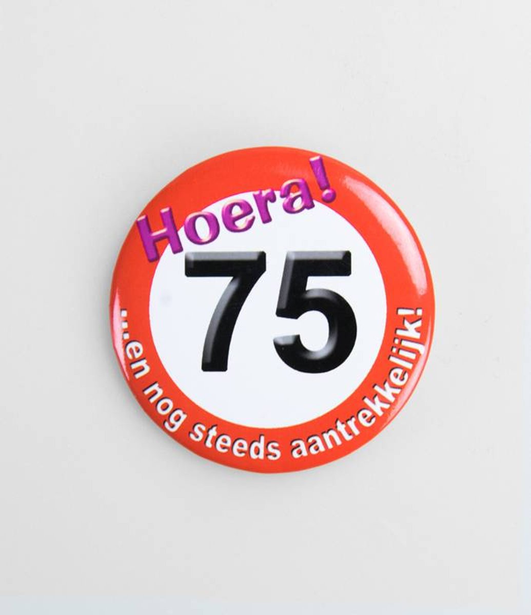 Paperdreams - Button - Klein - Verkeersbord - 75 Jaar