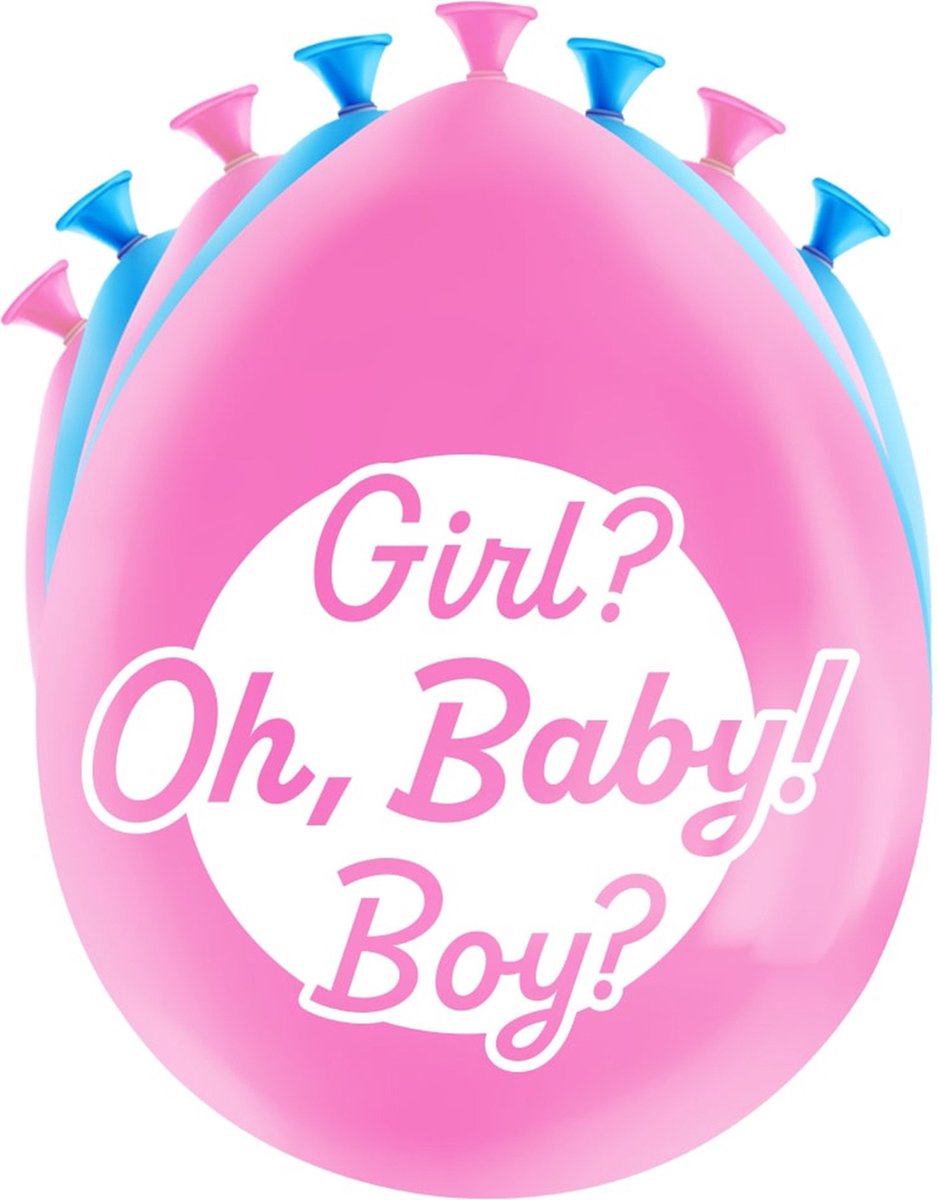 Paperdreams Ballonnen - gender reveal party - 8x stuks - roze / blauw - 30 cm