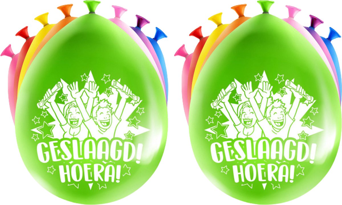 Paperdreams Ballonnen - geslaagd/afstudeer feest - 16x stuks - diverse kleuren - 30 cm