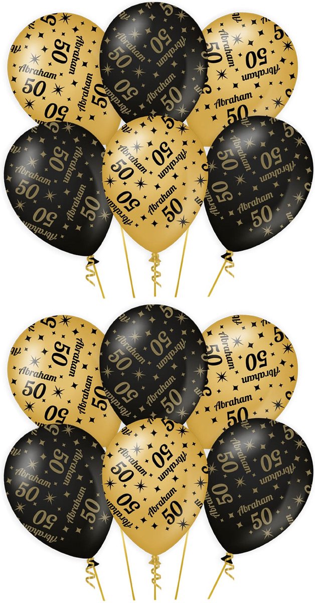 Paperdreams Ballonnen - luxe Abraham/50 jaar feest - 24x stuks - diverse kleuren - 30 cm