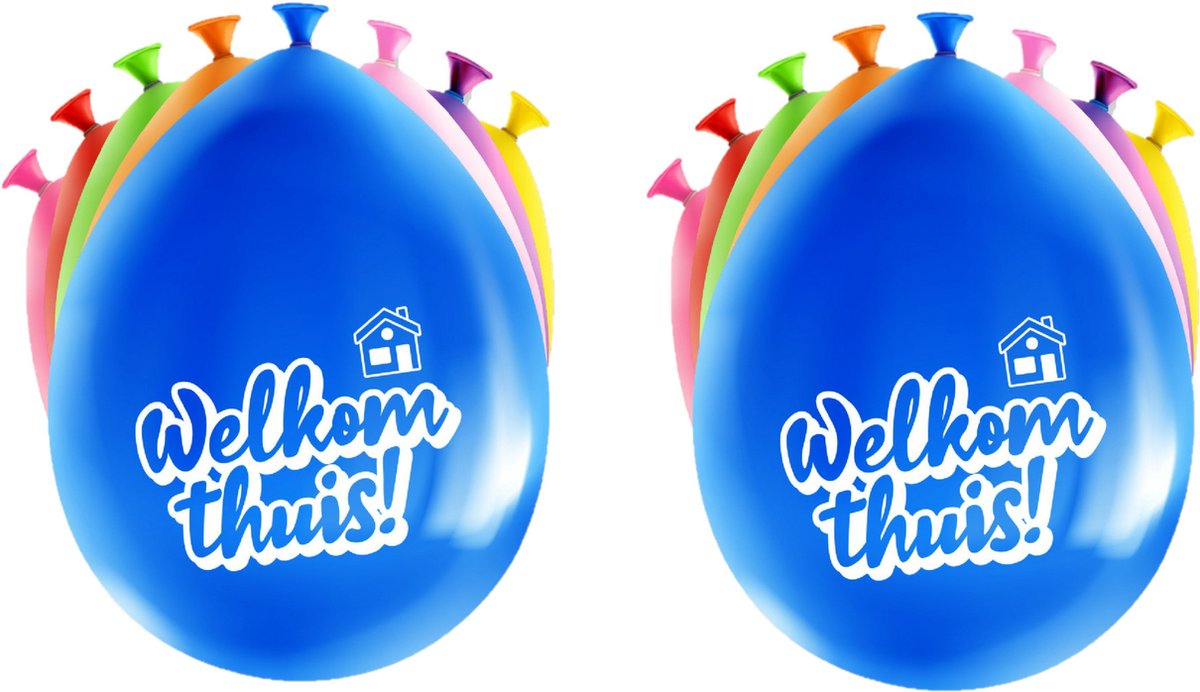 Paperdreams Welkom thuis thema Ballonnen - 16x - multi kleuren - Versiering/feestartikelen