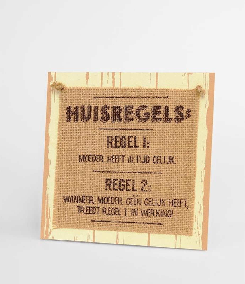 Wooden sign - Huisregels