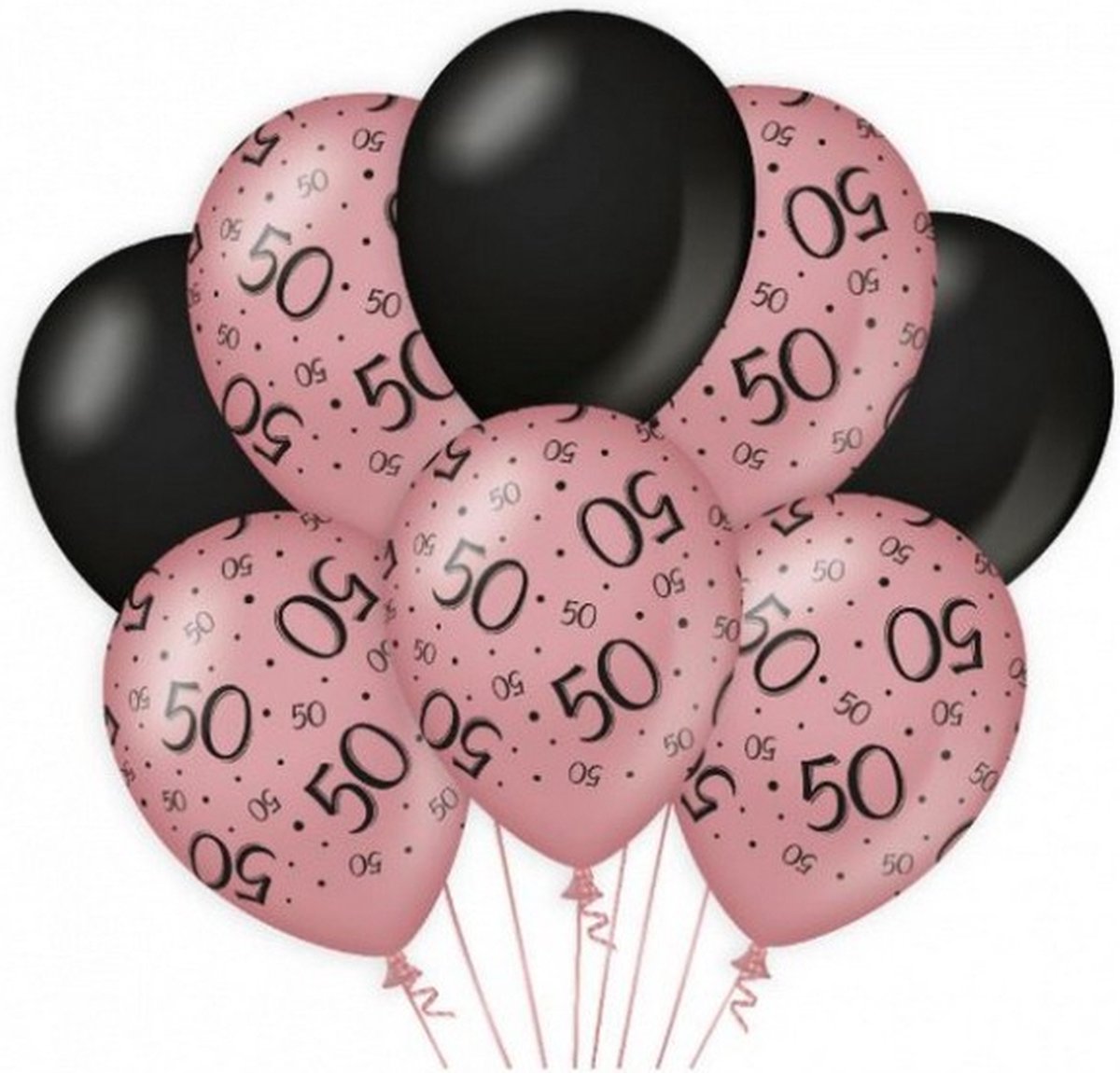 ballonnen 50 jaar dames latex roze/zwart