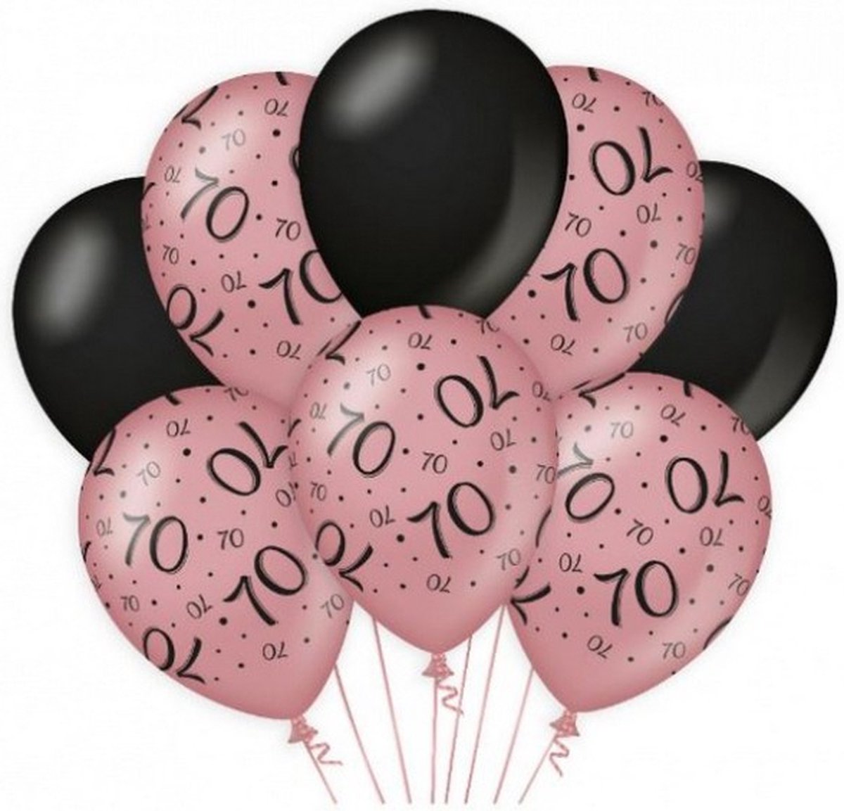 ballonnen 70 jaar dames latex roze/zwart