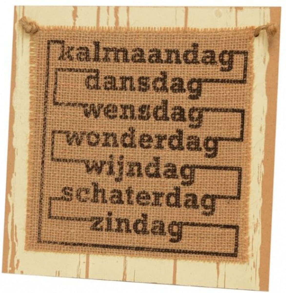 bordje Kalmaandag 20 cm hout naturel