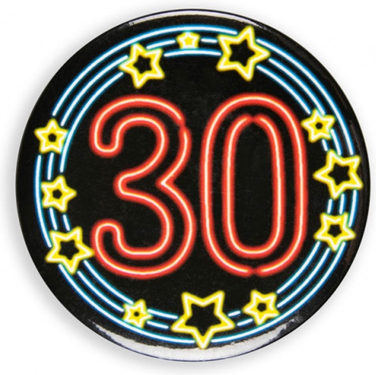 button 30 neon 5,5 cm zwart