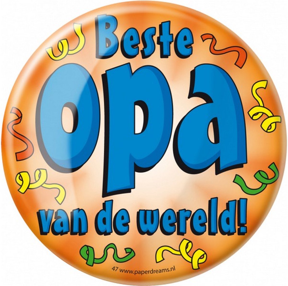 button Beste opa van de wereld! 10 cm oranje