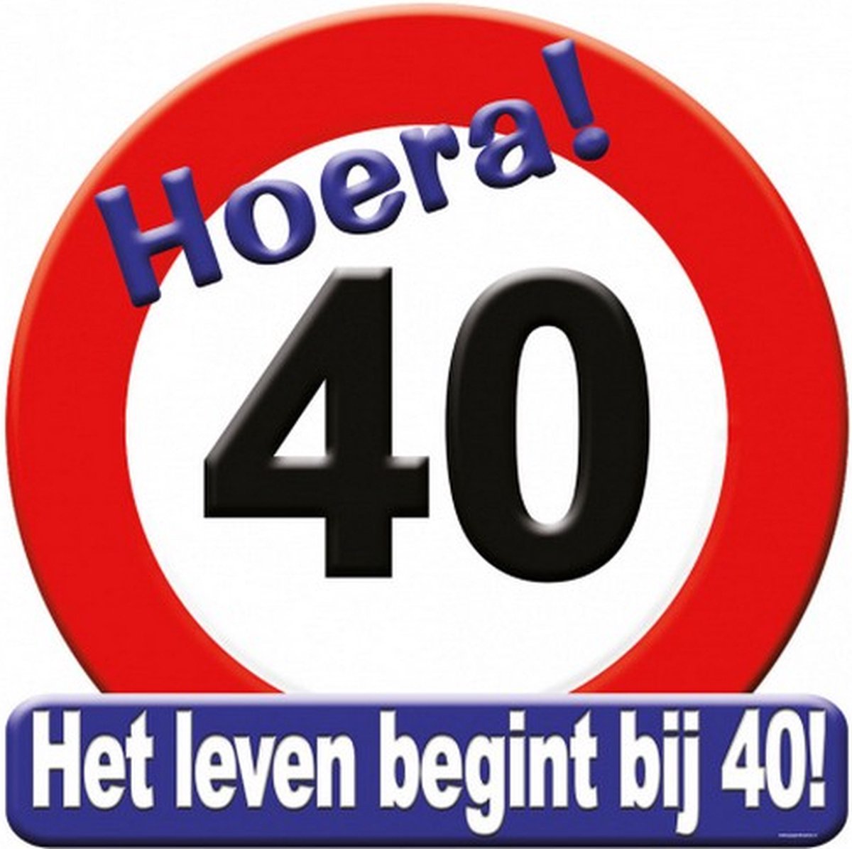 huldeschild 40 jaar karton 50 x 50 rood/wit