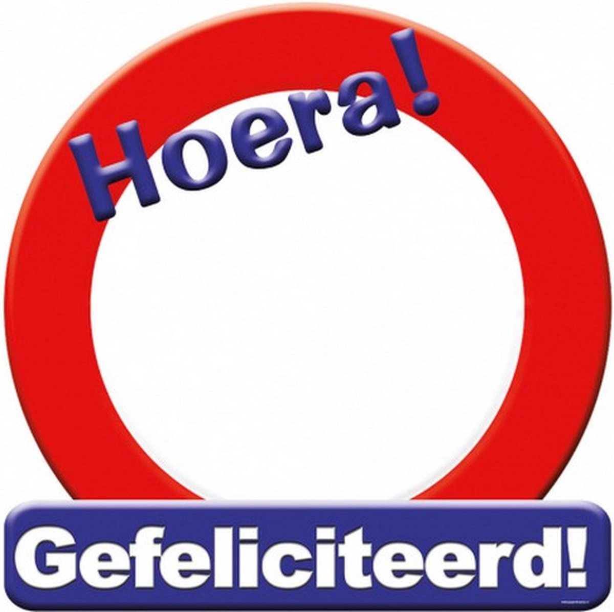 huldeschild gefeliciteerd karton 50 x 50 rood/wit