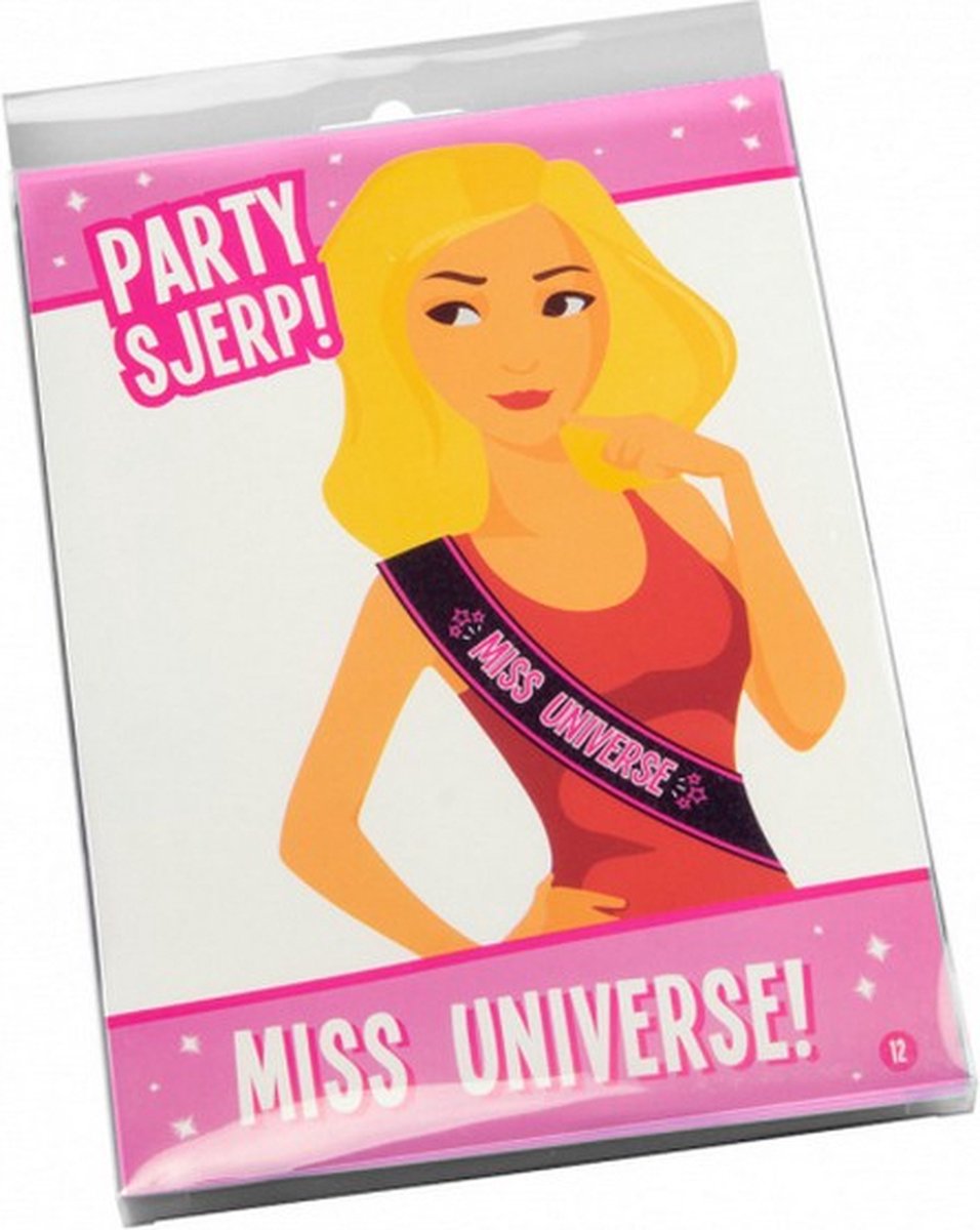 partysjerp Miss Universe 80 x 15 cm polyester roze