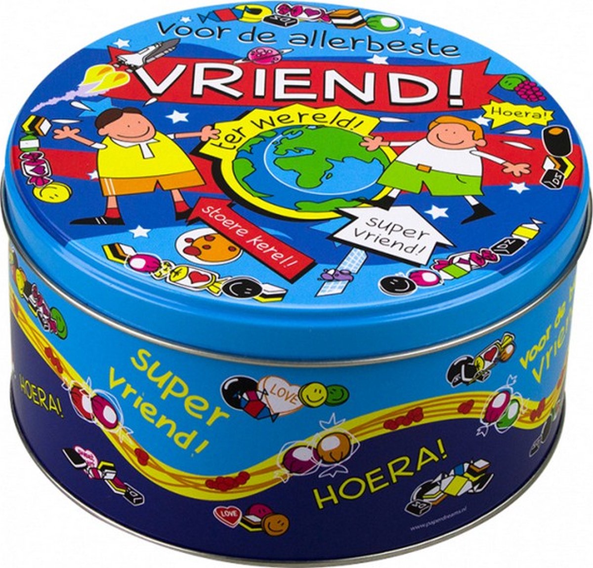 snoeptrommel vriend junior 14 x 7,5 cm ijzer blauw