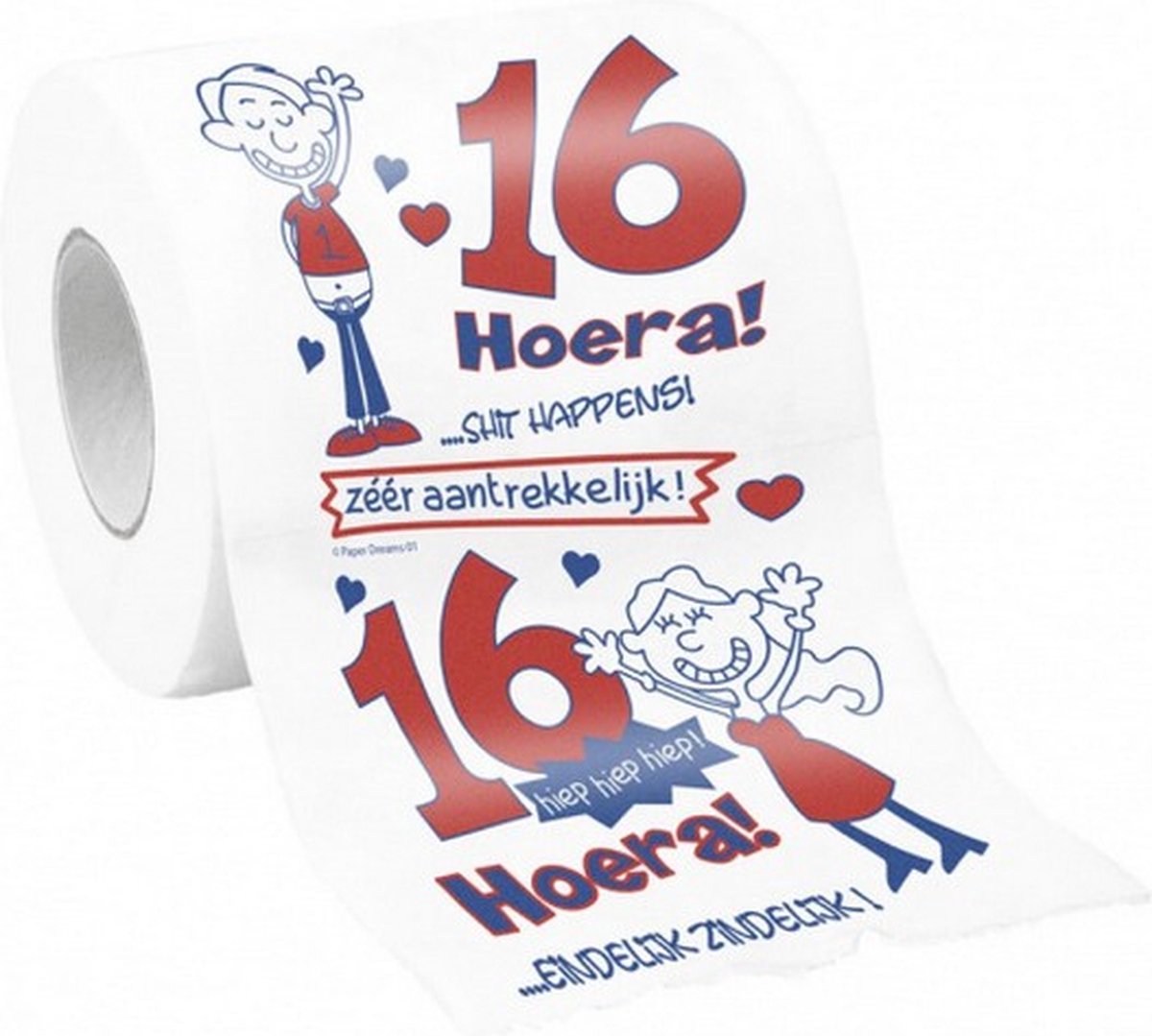 toiletpapier 16 jaar 10 x 9 cm papier wit