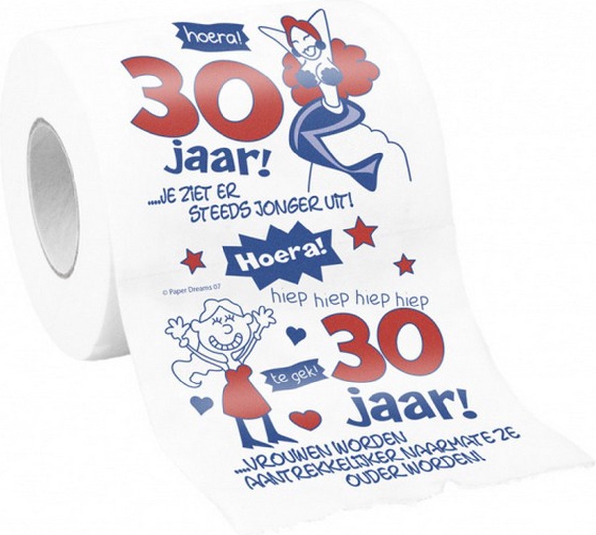 toiletpapier 30 jaar dames 10 x 9 cm papier wit