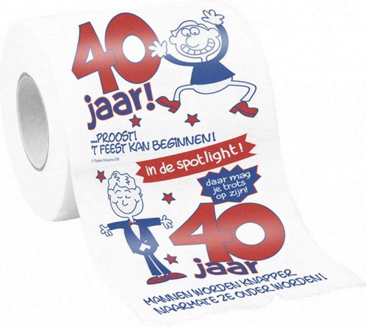 toiletpapier 40 jaar heren 10 x 9 cm papier wit