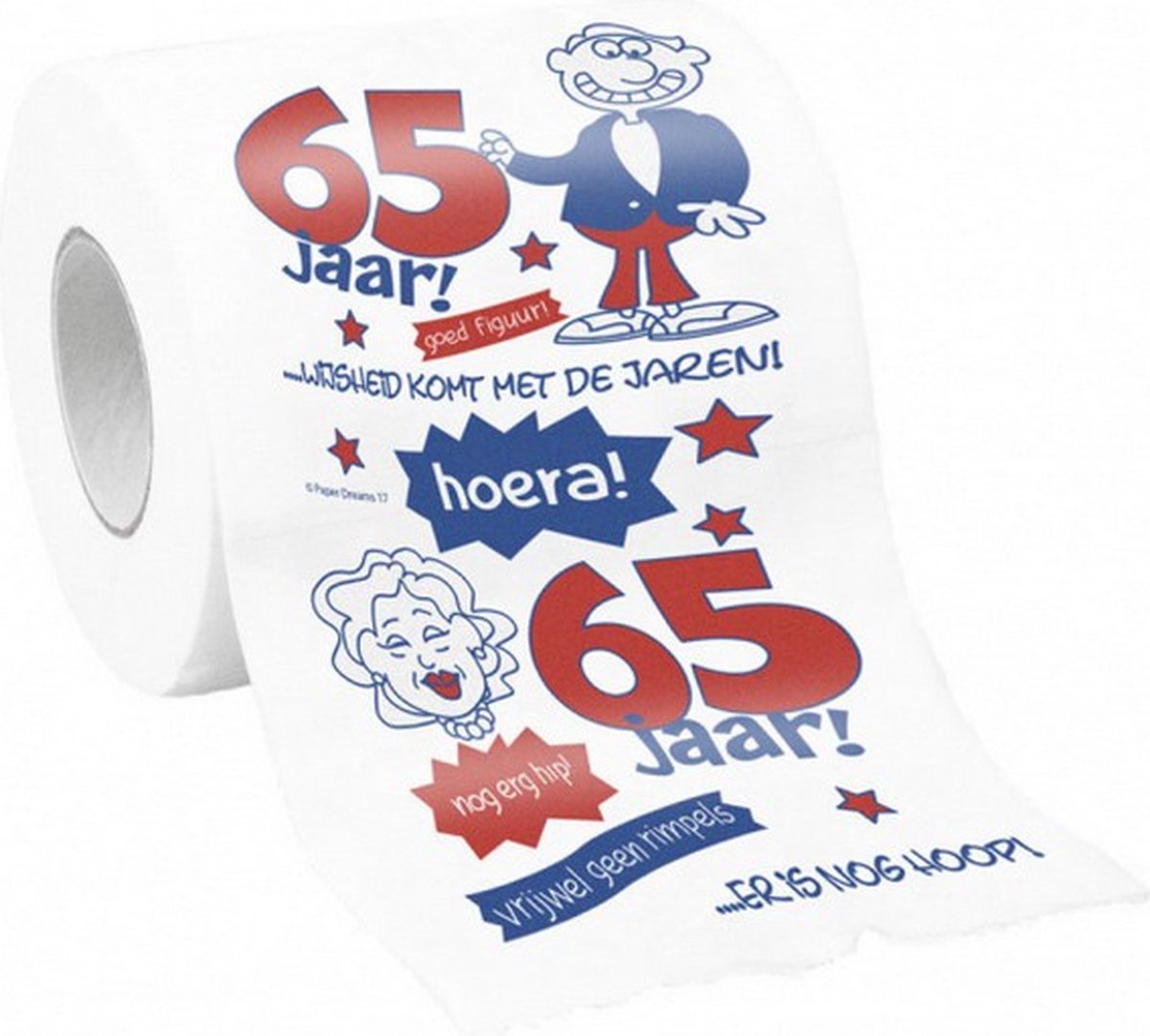 toiletpapier 65 jaar 10 x 9 cm papier wit