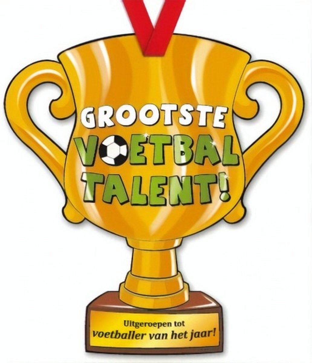 trofee Grootste Voetbaltalent 33 cm karton goud