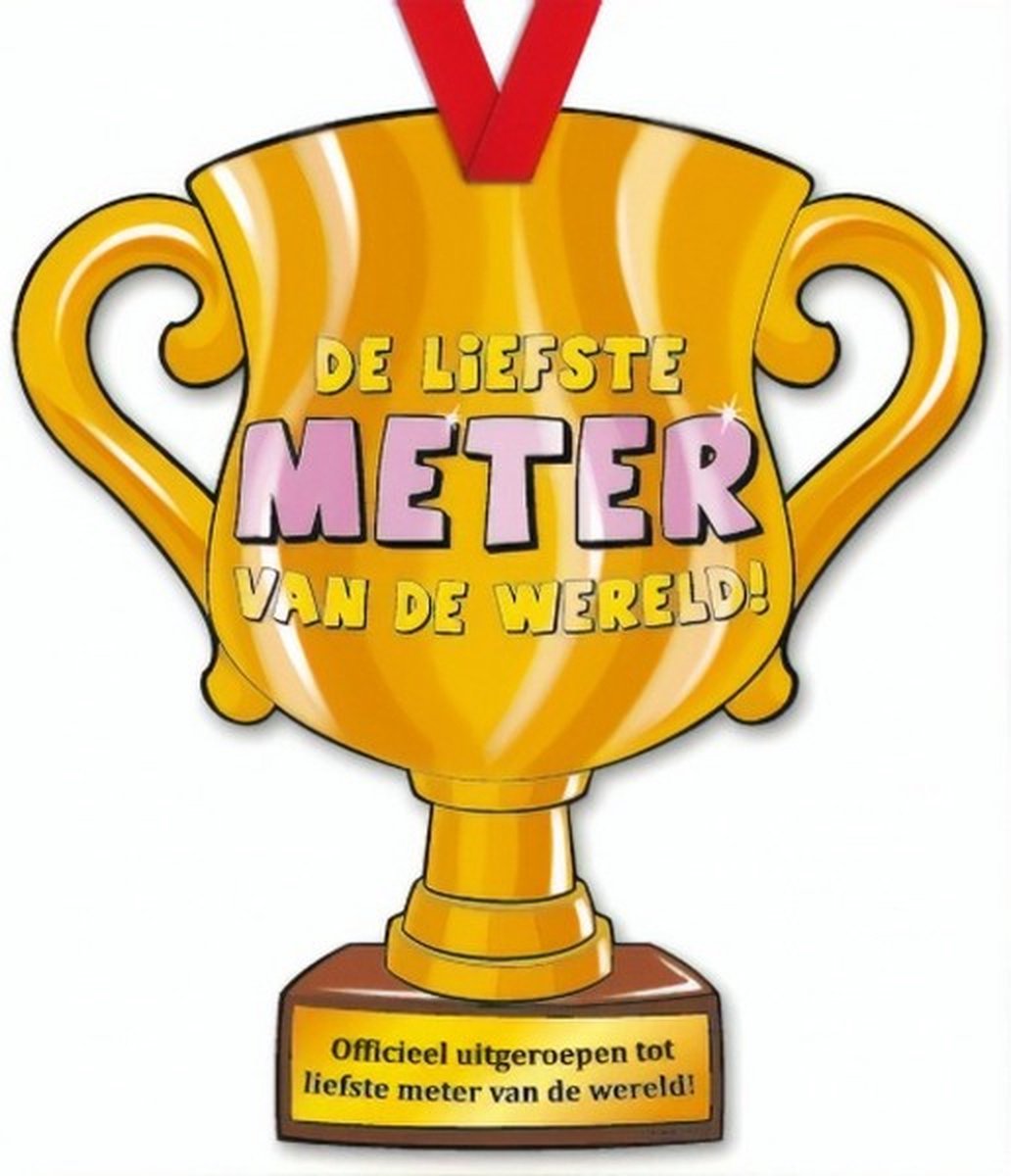 trofee Liefste Meter 33 cm karton goud