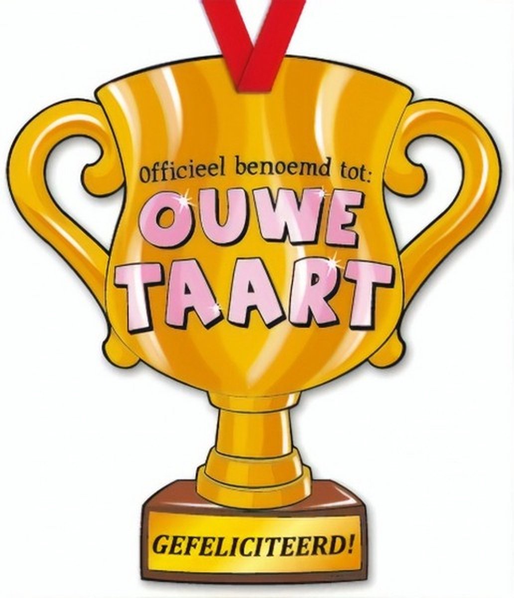 trofee ouwe taart 33 cm karton goud