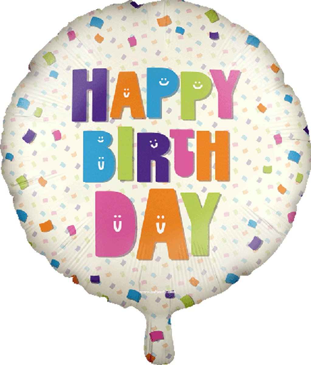 Folieballon - happy birthday - 45cm - Pdparty