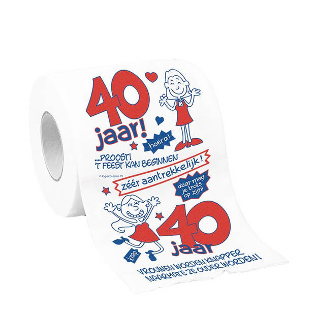 Toiletpapier/wc-papier 40 jaar vrouw - met grappige tekst - 40e verjaardag - cadeau - Fopartikelen