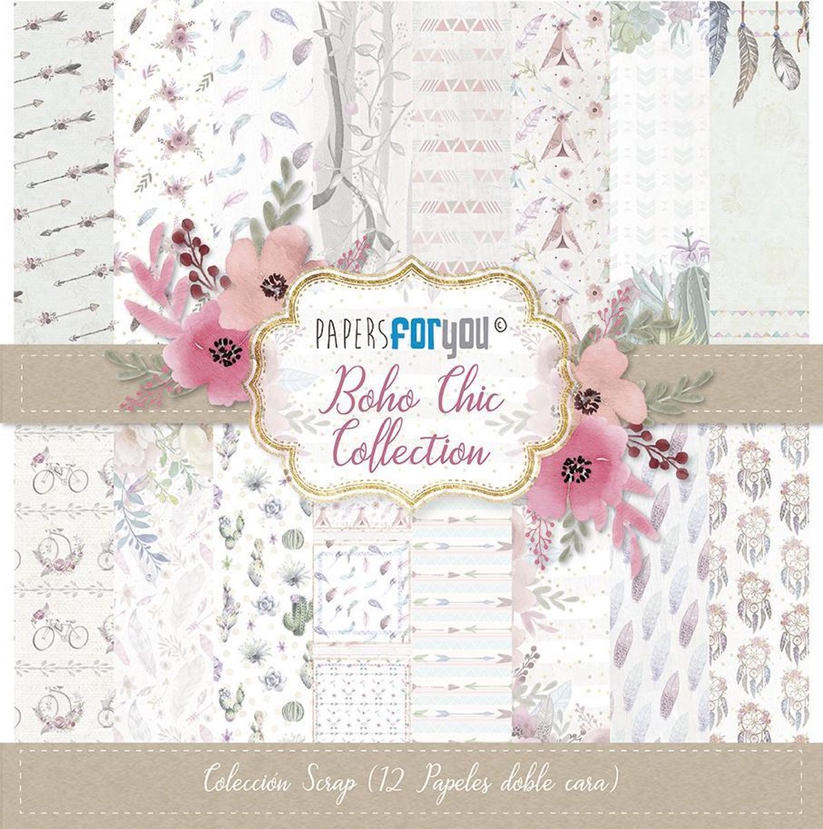 Boho Chic 12x12 Inch Paper Pack (12pcs) (PFY-1515)