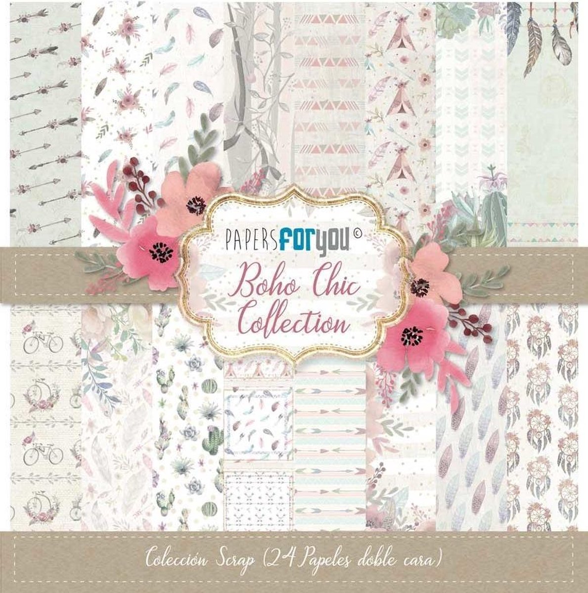 Boho Chic 6x6 Inch Paper Pack (24pcs) (PFY-3037)