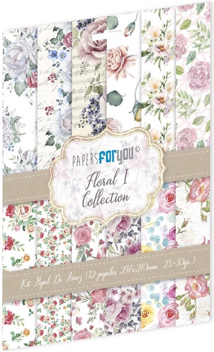 Floral I A4 Rice Paper Kit (12pcs) (PFY-10181)